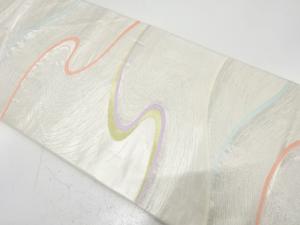 流水模様織り出し　袋帯